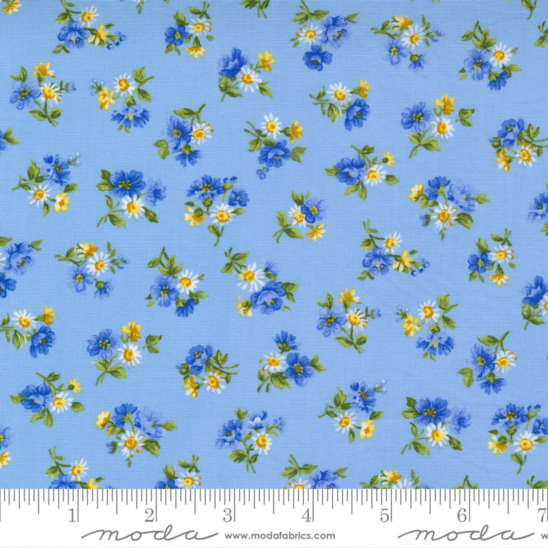 Moda Summer Breeze Sky Multi Tossed Flower 33613 15