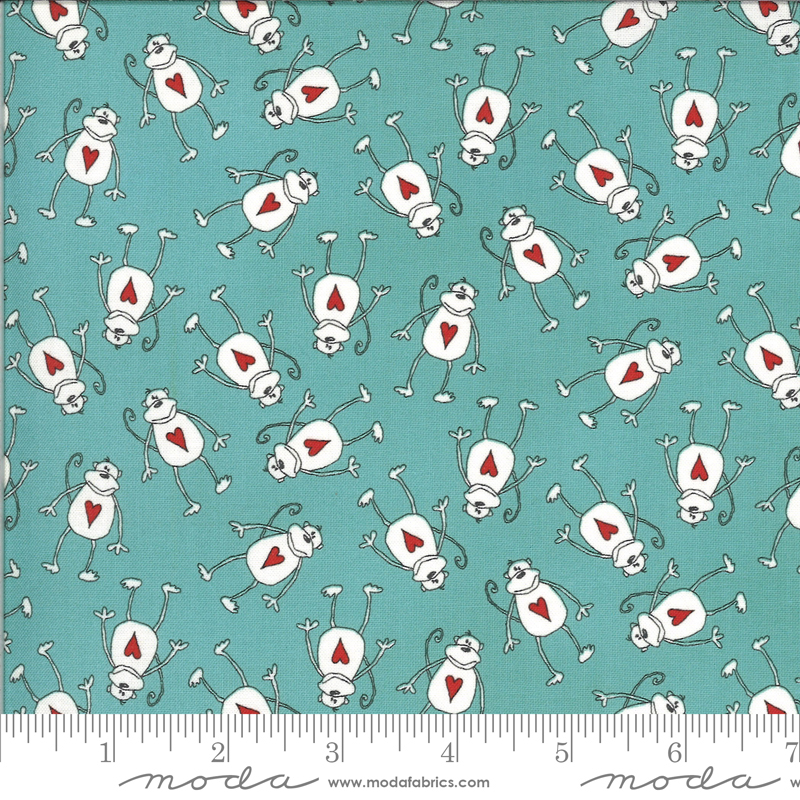 Moda Animal Crackers Monkey on Blue 5803 13