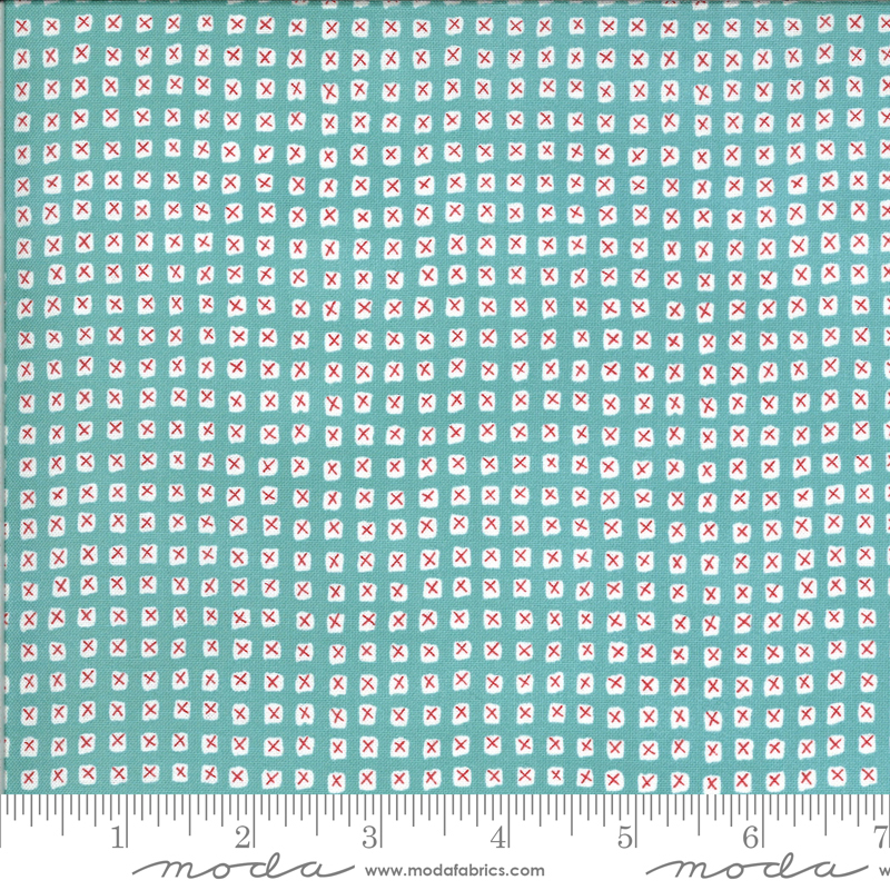 Moda Animal Crackers Squares on Blue 5808 13