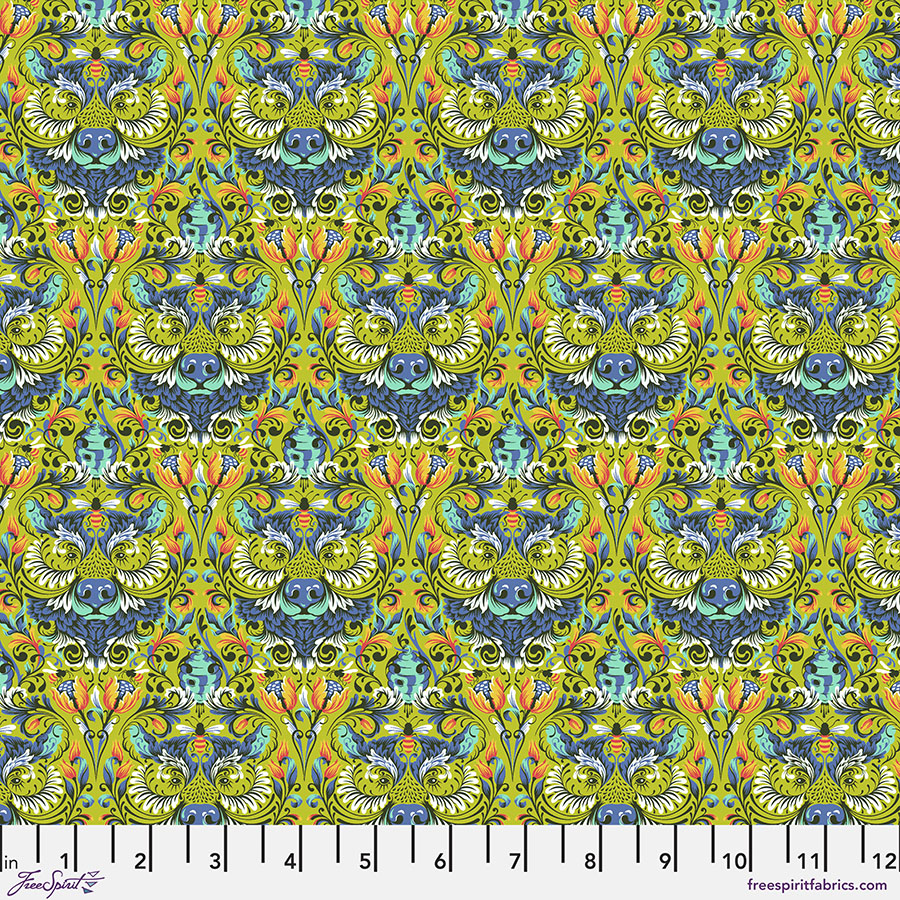 Free Spirit Tula Pink Tiny Beasts Bear With Me - Glow PWTP180