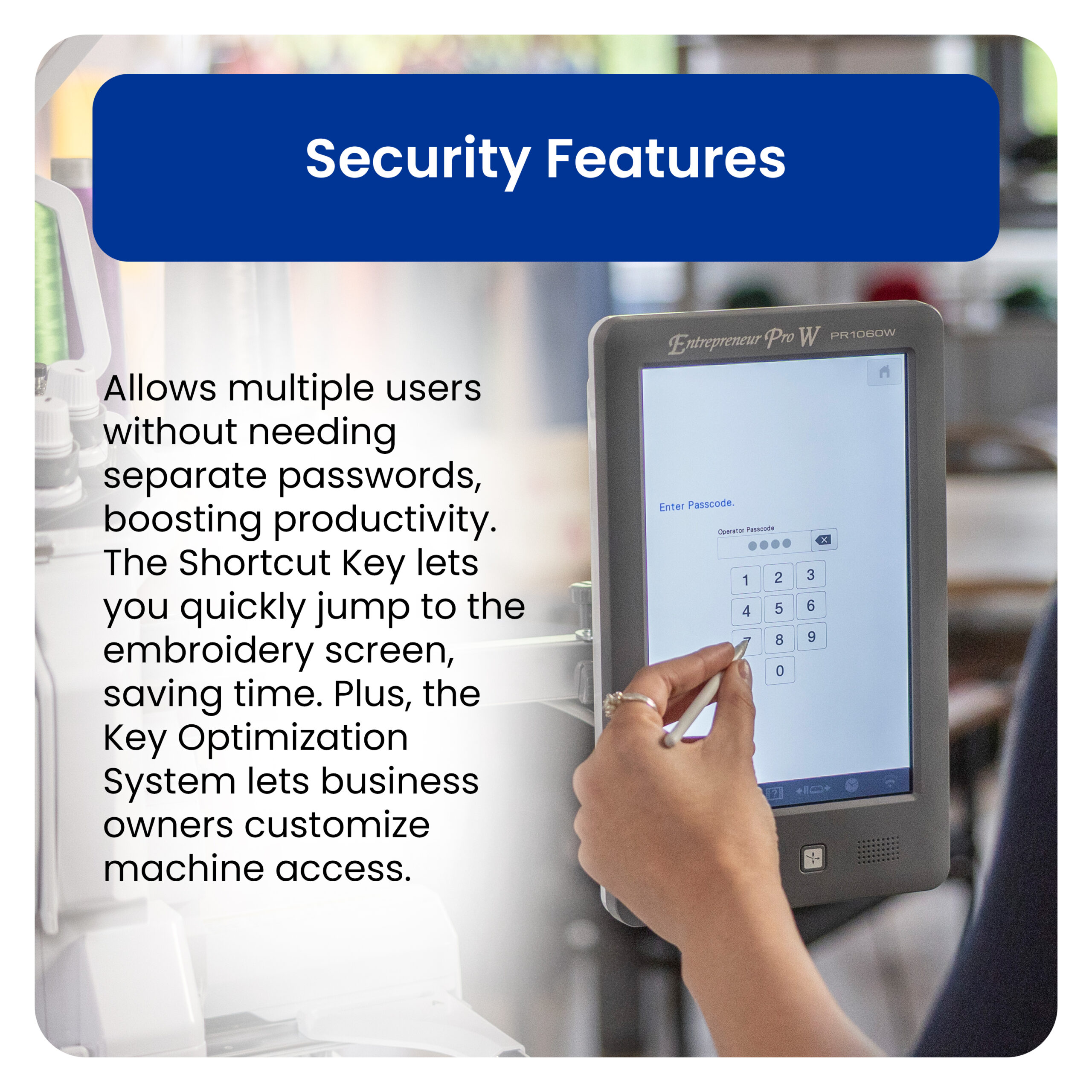 Entrepreneur Pro W PR1060W 10-Needle Embroidery Machine image 7